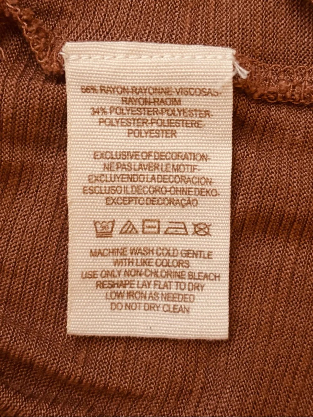 Free People Long Sleeve Lace Detailed Top - Brown